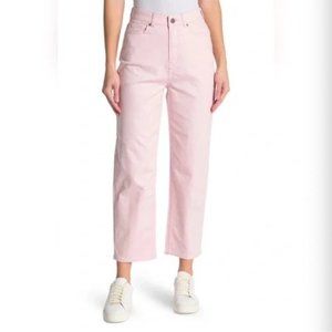 Ted Baker High Rise Ankle Crop Straight Leg Jeans Pink Denim Size 29